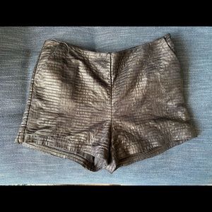 Black leatherlike shorts